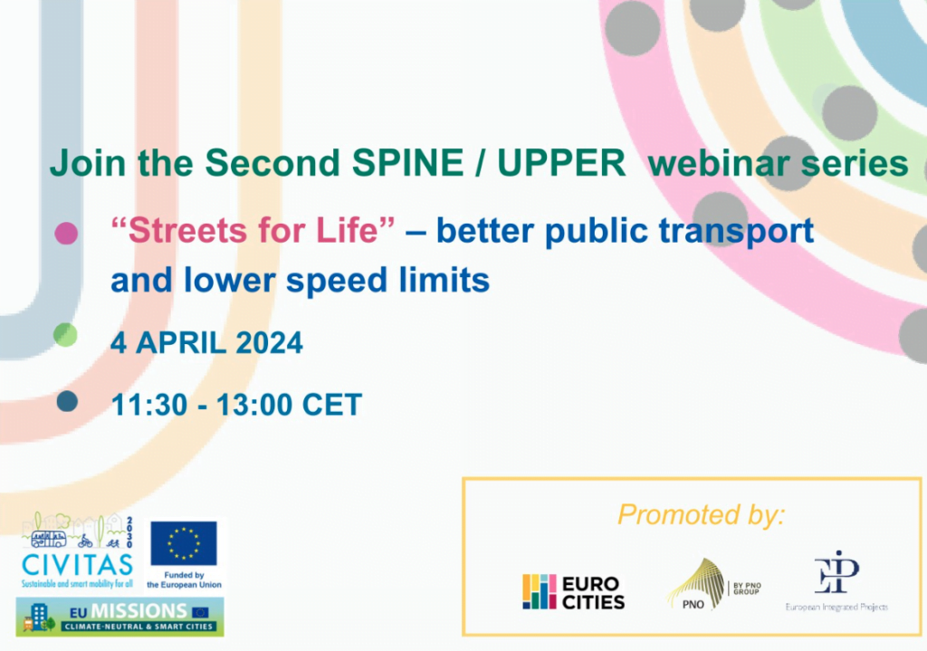 New UPPER&SPINE shared workshop: “Streets for Life” – lower speed limits and better public transport
